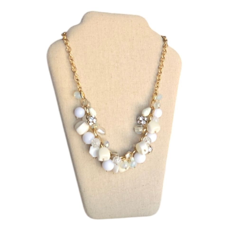 20" Gold Tone Multi Colored Acrylic Dangling Fashion Necklace,